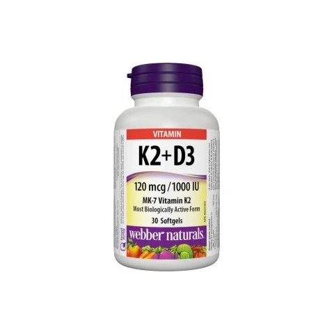 Webber Naturals K2 + D3 120 mcg/1000 IU 30 cps