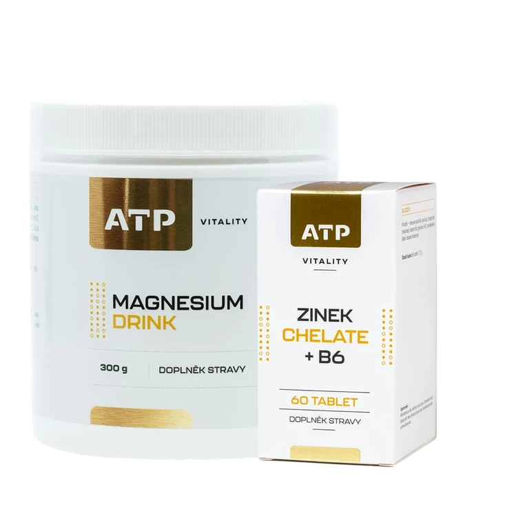 AKCE ATP Vitality Magnesium Drink 300 g + ZDARMA Zinek Chelate + B6 60 tbl