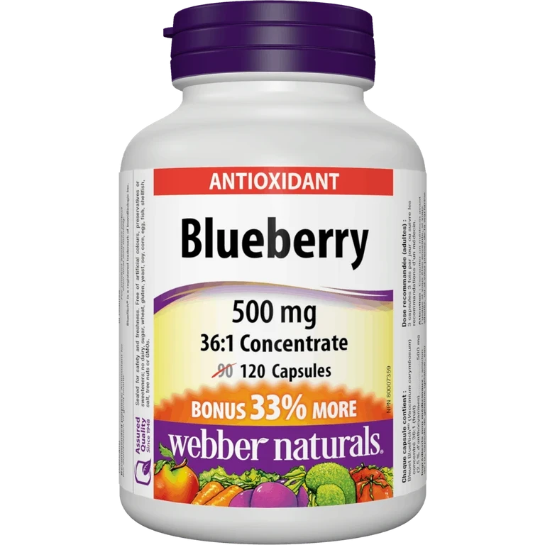 Webber Naturals Blueberry 500 mg 120 cps