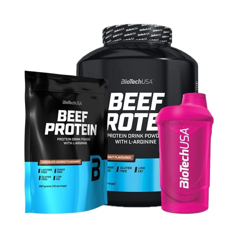 Special Offer BioTech Beef Protein 1816 g + FREE Beef Protein 500 g + Shaker 600 ml
