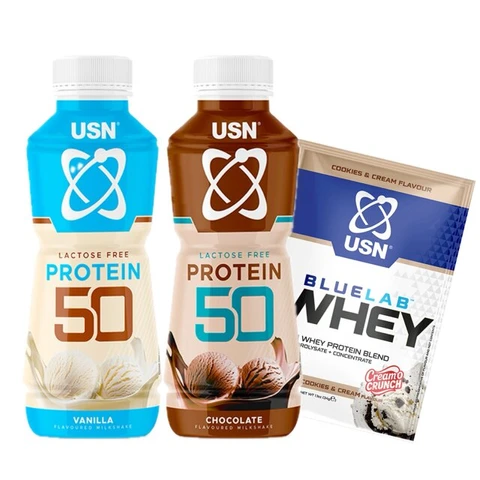 Special Offer 2x USN Trust 50 Protein 500 ml + FREE BlueLab 100% Whey Protein Premium 34 g