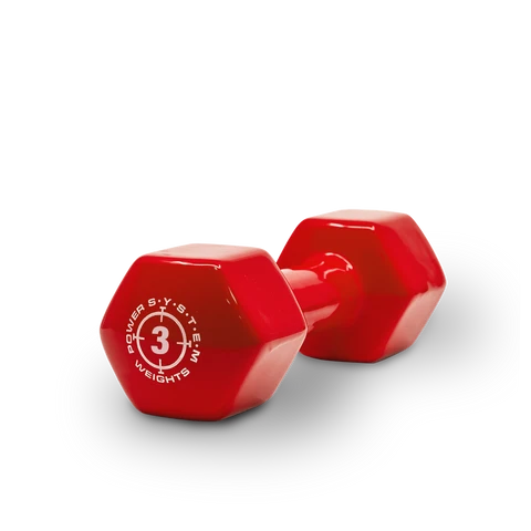 Power System Vinyl Dumbell 3 kg red