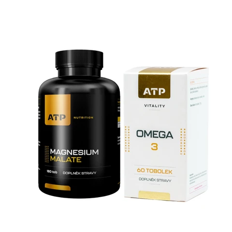 AKCE ATP Nutrition Magnesium Malate 180 tob + ZDARMA Omega 3 60 tob