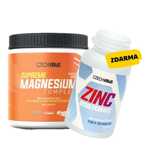 AKCE Czech Virus Supreme Magnesium Complex 340 g + ZDARMA Zinc Bisglycinate 60 cps
