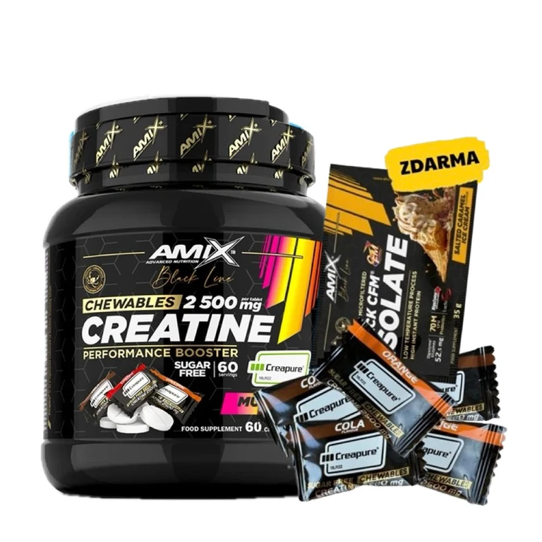 Special Offer Amix Black Line Creatine Creapure 2500 mg 60 tbl multi mix + FREE 6x sample