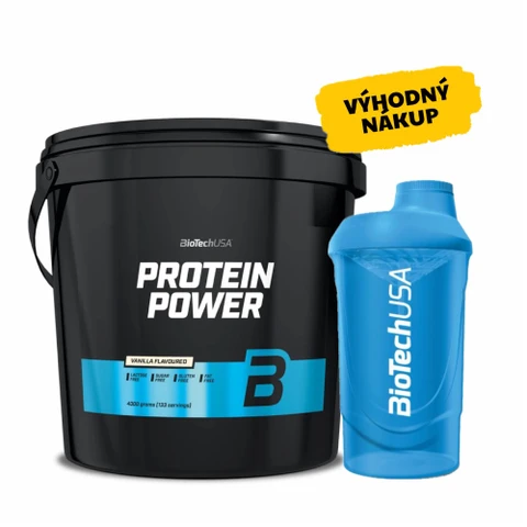 AKCE BioTech Protein Power 4000 g + ZDARMA Šejkr 600 ml