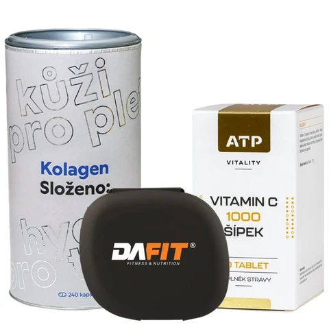 AKCE Složeno: Kolagen 240 cps + ZDARMA ATP Vitamín C 1000 Šípek 60 tbl + Pillbox Dafit