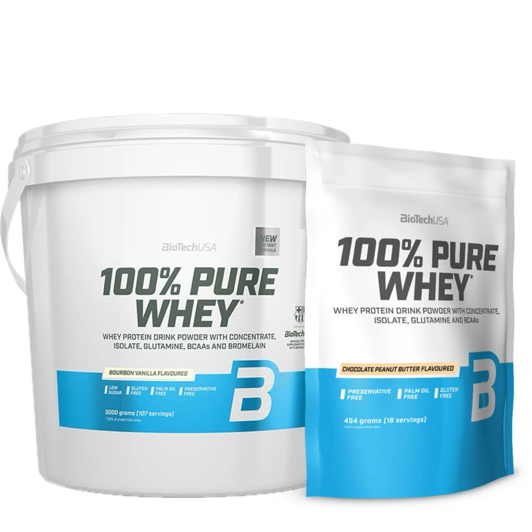 AKCE BioTech 100% Pure Whey 3000 g + ZDARMA 100% Pure Whey 454 g