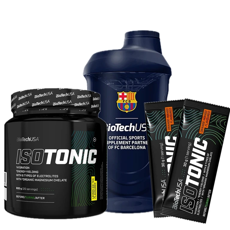 AKCE BioTech IsoTonic 600 g + ZDARMA Šejkr FC Barcelona 600 ml + 2x vzorek