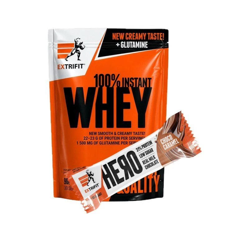 Special Offer Extrifit 100% Whey Protein 900 g + FREE Hero Protein Bar 65 g