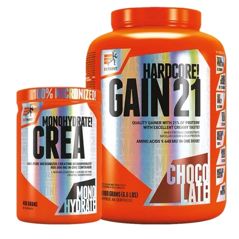 AKCE Extrifit Hardcore Gain 21 3000 g + ZDARMA Crea Monohydrate 400 g