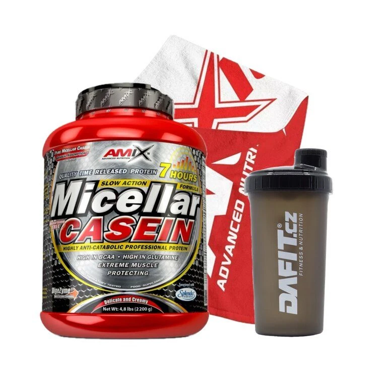 AKCE Amix Micellar Casein 2200 g + ZDARMA Šejkr 700 ml + ručník