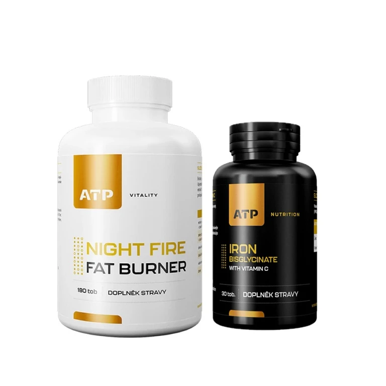 AKCE ATP Vitality Night Fire Fat Burner 180 tob + ZDARMA Iron Bisglycinate 30 tob