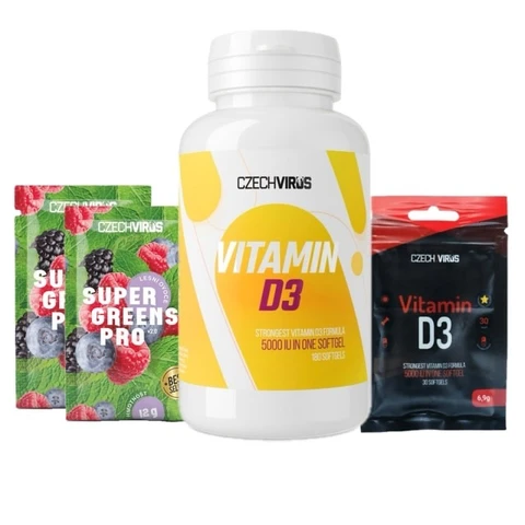 AKCE Czech Virus Vitamin D3 180 tob + ZDARMA Vitamin D3 30 tob + 2x vzorek