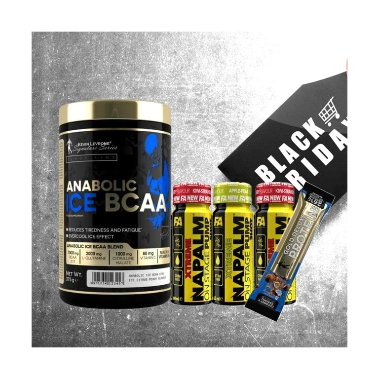 AKCE Kevin Levrone Ice BCAA 375 g + ZDARMA 3x Shot 60 ml + tyčinka 48 g