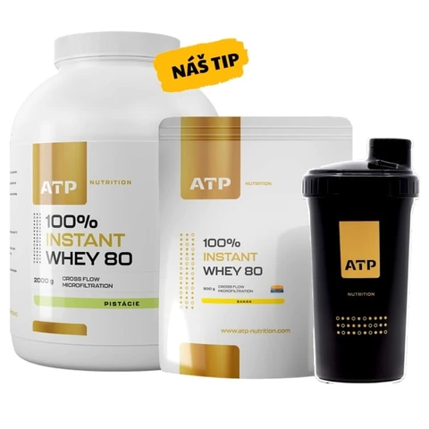 ATP Nutrition 100% Instant Whey 80 CFM 2000 g + ZDARMA 100% Instant Whey 80 500 g + Šejkr