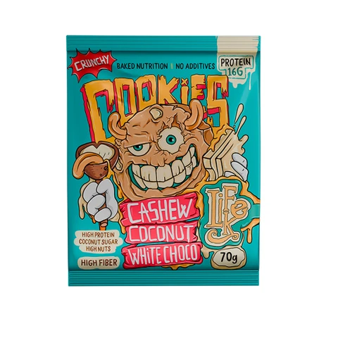 LifeLike Cookies Crunchy 70 g cashew coconut white choco