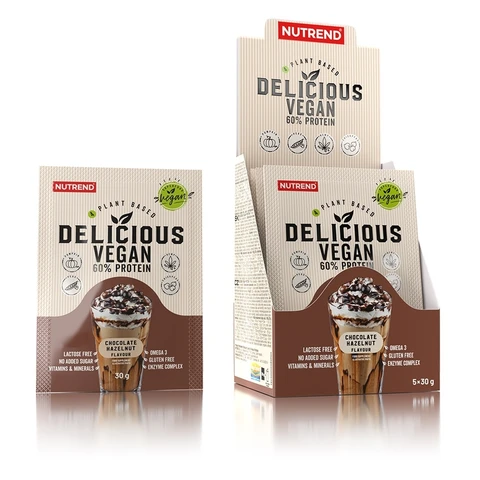 Nutrend Delicious Vegan 60% Protein 5x30 g chocolate-hazelnut