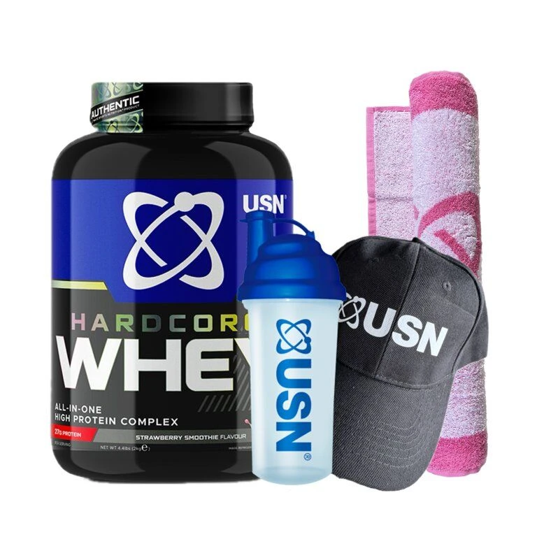 Special Offer USN Hardcore Whey gH 2000 g + FREE Shaker 500 ml + Towel +