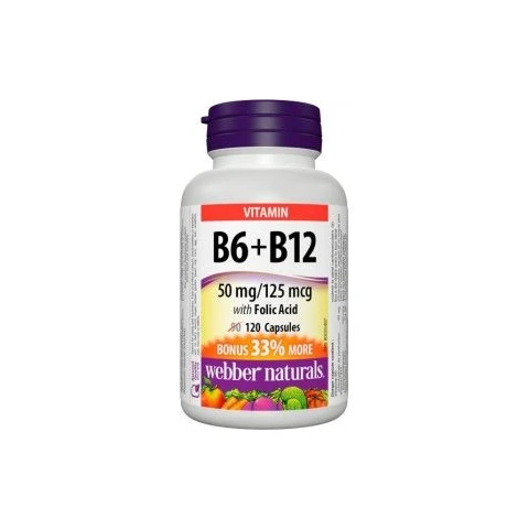 Webber Naturals B6 + B12 with Folic Acid 120 cps