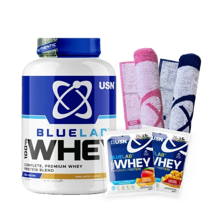 AKCE USN BlueLab 100% Whey Protein Premium 2000 g + ZDARMA Ručník + 2x vzorek