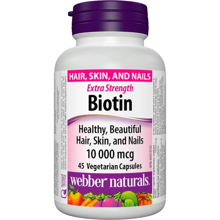 Webber Naturals Biotin 10 000 mcg 45 cps