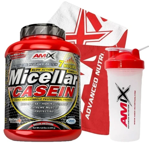 AKCE Amix Micellar Casein 2200 g + ZDARMA Šejkr 600 ml + ručník