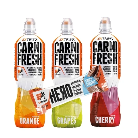 AKCE 3x Extrifit Carnifresh 850 ml + ZDARMA Hero Protein Bar 31% 65 g