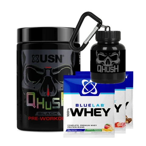 AKCE USN Qhush Black Pre - Workout 220 g + ZDARMA 3x vzorek + dávkovač