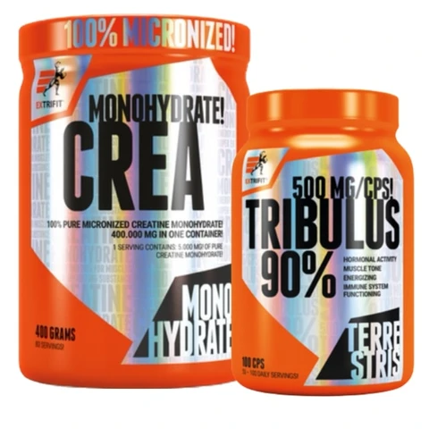 AKCE Extrifit Tribulus 90 % Terrestris 100 cps + Crea Monohydrate 400 g ZDARMA