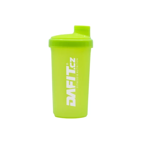 Dafit Šejkr 700 ml neon žlutá průhledná, bílé logo