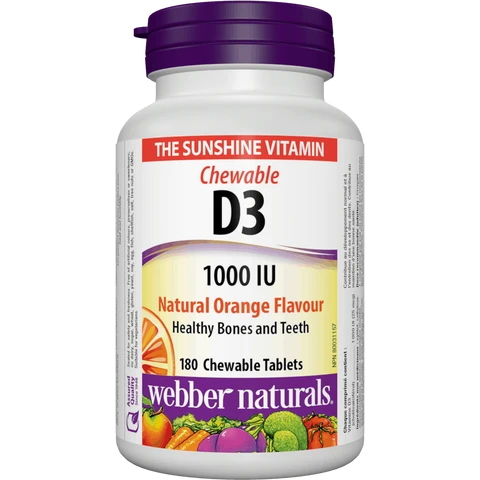 Webber Naturals D3 1000 IU 180 tbl natural orange