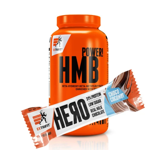 Special Offer Extrifit HMB Power 180 cps + FREE Hero Protein Bar 31% 65 g