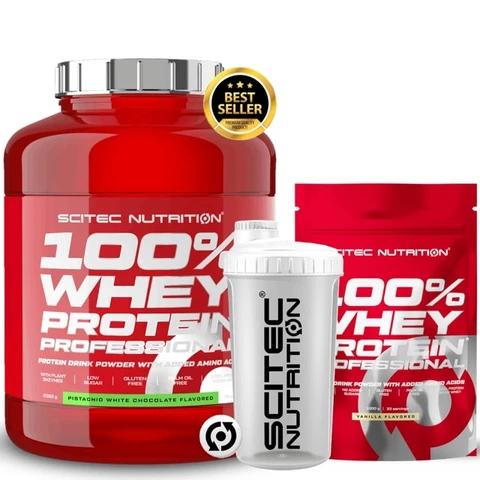 AKCE Scitec Nutrition 100% WP Professional 2350 g + ZDARMA 500 g + Šejkr