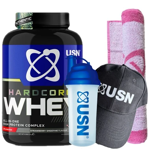 Special Offer USN Hardcore Whey gH 2000 g + FREE Shaker 500 ml + Towel +