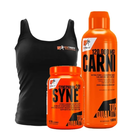 AKCE Extrifit Carni 120000 Liquid 1000 ml + Syne 20 mg 60 tbl + ZDARMA Dámské tílko