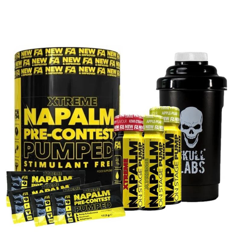 Special Offer FA Napalm Pre-Contest Pumped Stimulant Free 350 g + FREE Shaker + 7x sample