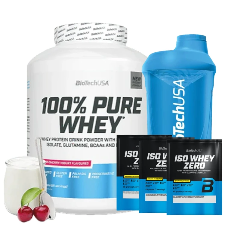Special Offer BioTech 100% Pure Whey 2270 g + FREE Shaker 600 ml + 3x sample