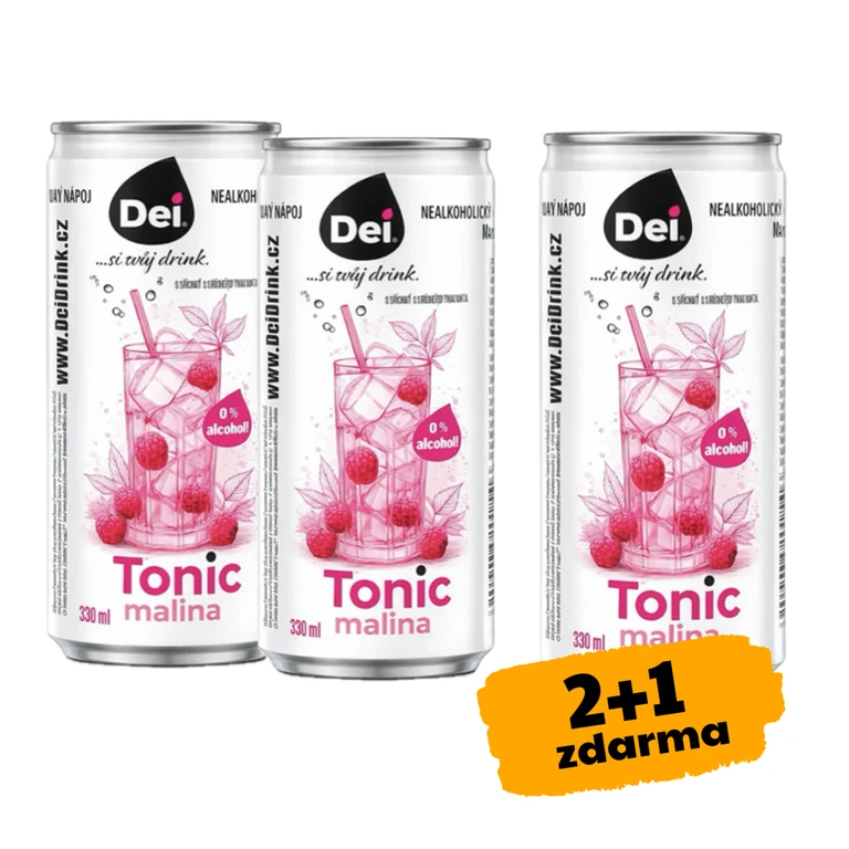 AKCE 2+1 ZDARMA Dei Nealkoholický Perlivý Nápoj 330 ml tonic malina