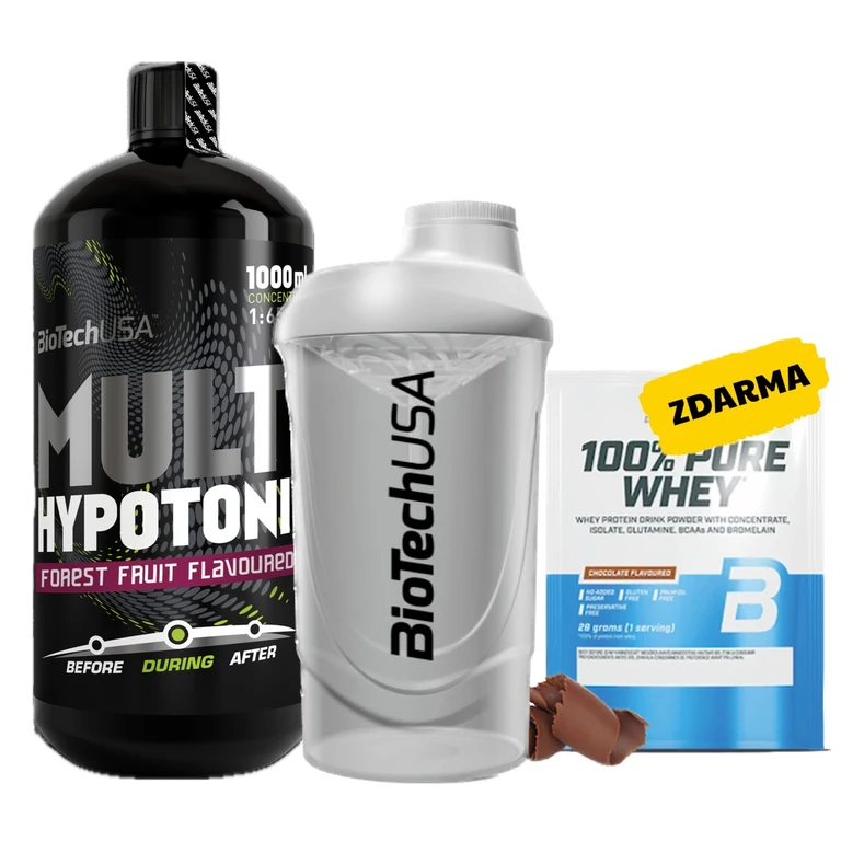 AKCE BioTech Multi Hypotonic 1000 ml + ZDARMA Šejkr 600 ml + 1x 100% Pure Whey 28 g