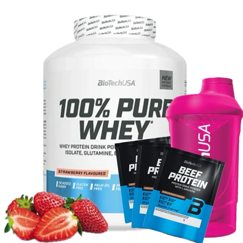 Special Offer BioTech 100% Pure Whey 2270 g + FREE Shaker 600 ml + 3x sample