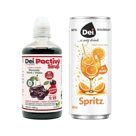 AKCE Dei Poctivý Sirup 485 ml + ZDARMA Nealkoholický Perlivý Nápoj 330 ml