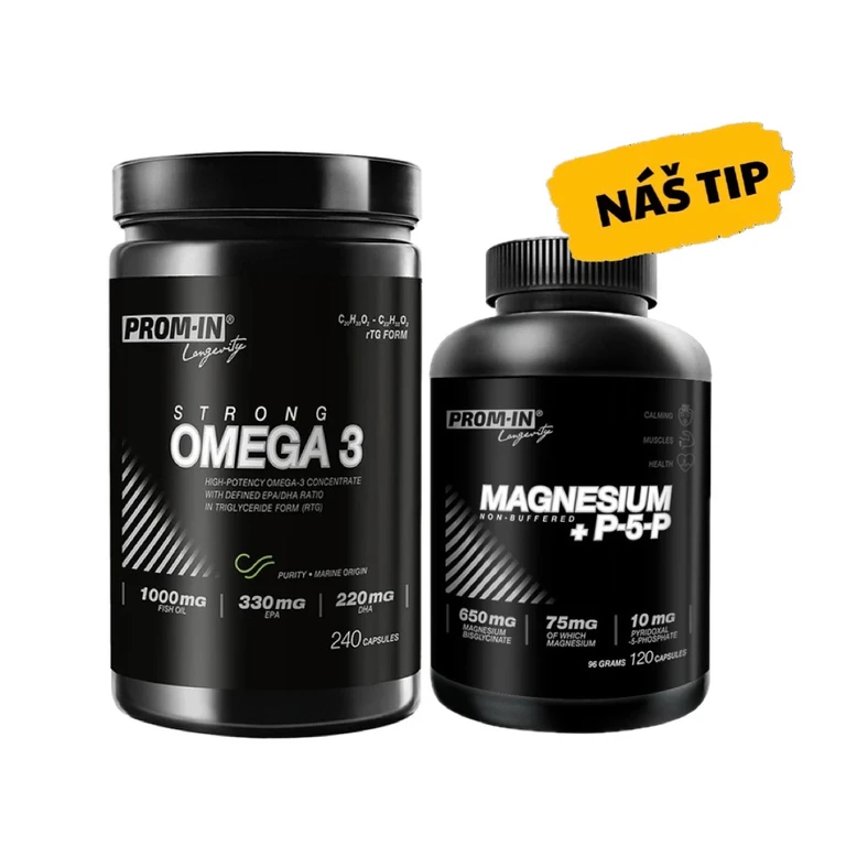 Prom-In Omega 3 Strong 240 cps + ZDARMA Magnesium+P5P 120 cps