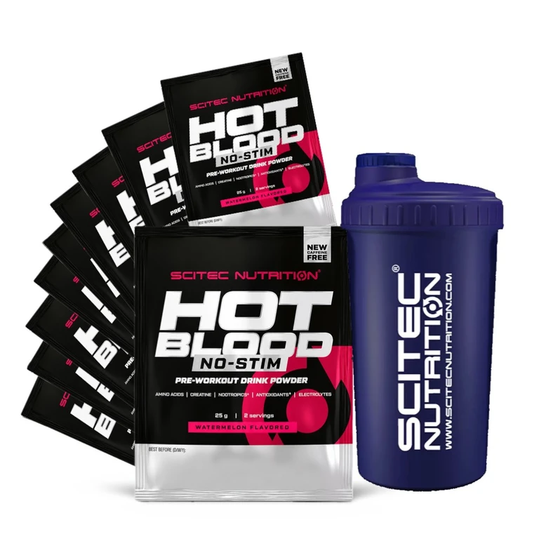 AKCE 10x Scitec Nutrition Hot Blood No-Stim 25 g + ZDARMA Šejkr 700 ml