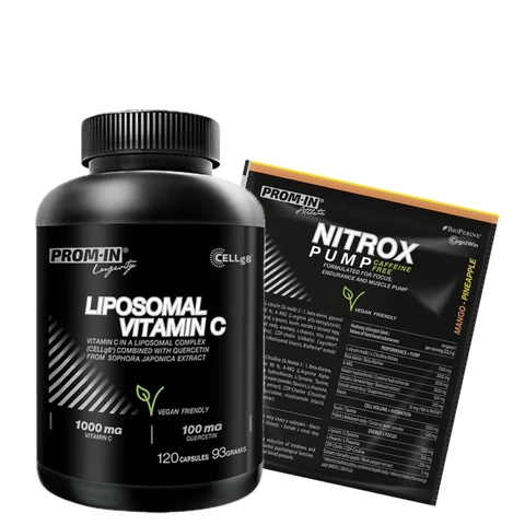Special Offer Prom-In Liposomal Vitamin C 120 cps + FREE Nitrox Pump Caffeine Free 22,5 g