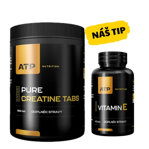 AKCE ATP Nutrition Pure Creatine Tabs 500 tbl + ZDARMA Vitamin E 60 tob
