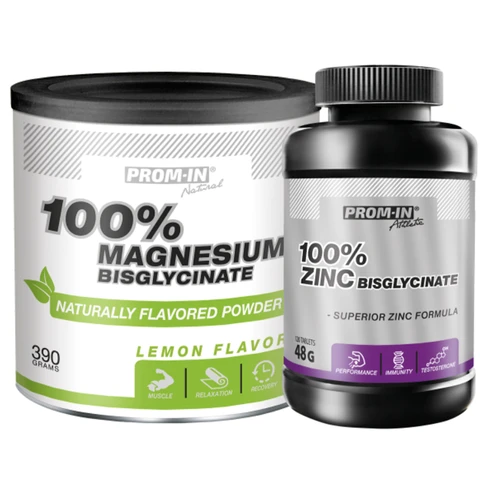 AKCE Prom-In 100% Magnesium Bisglycinate 390g lemon + ZDARMA 100% Zinc Bisglycinate 120tbl