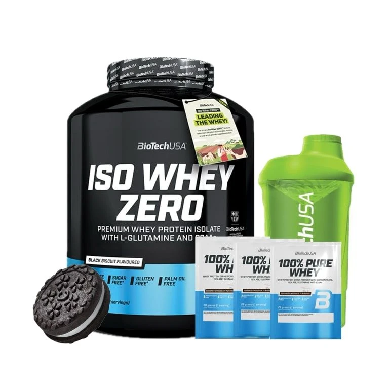 AKCE BioTech Iso Whey Zero 1816 g + ZDARMA Šejkr 600 ml + 3x vzorek