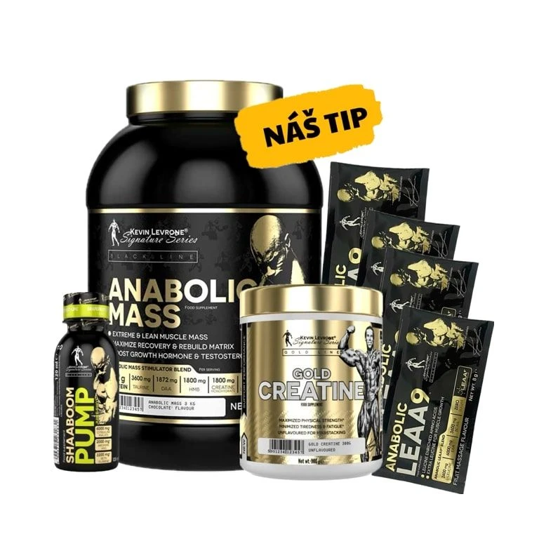 AKCE Kevin Levrone Levrone Mass 3000 g + Gold Creatine 300 g + ZDARMA 5x vzorek