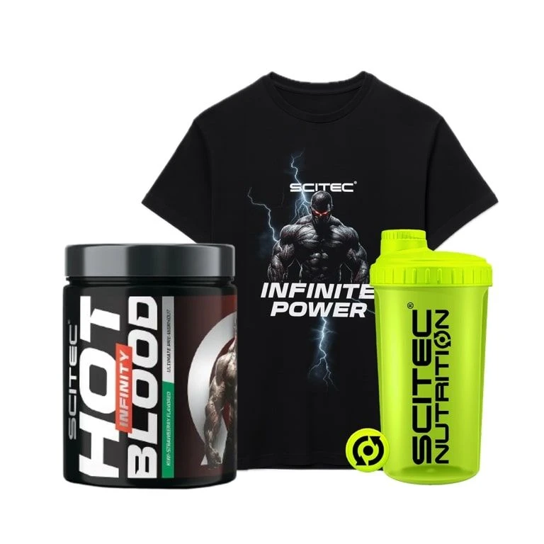 AKCE Scitec Nutrition Hot Blood Infinity 350 g + ZDARMA Šejkr 700 ml + Triko